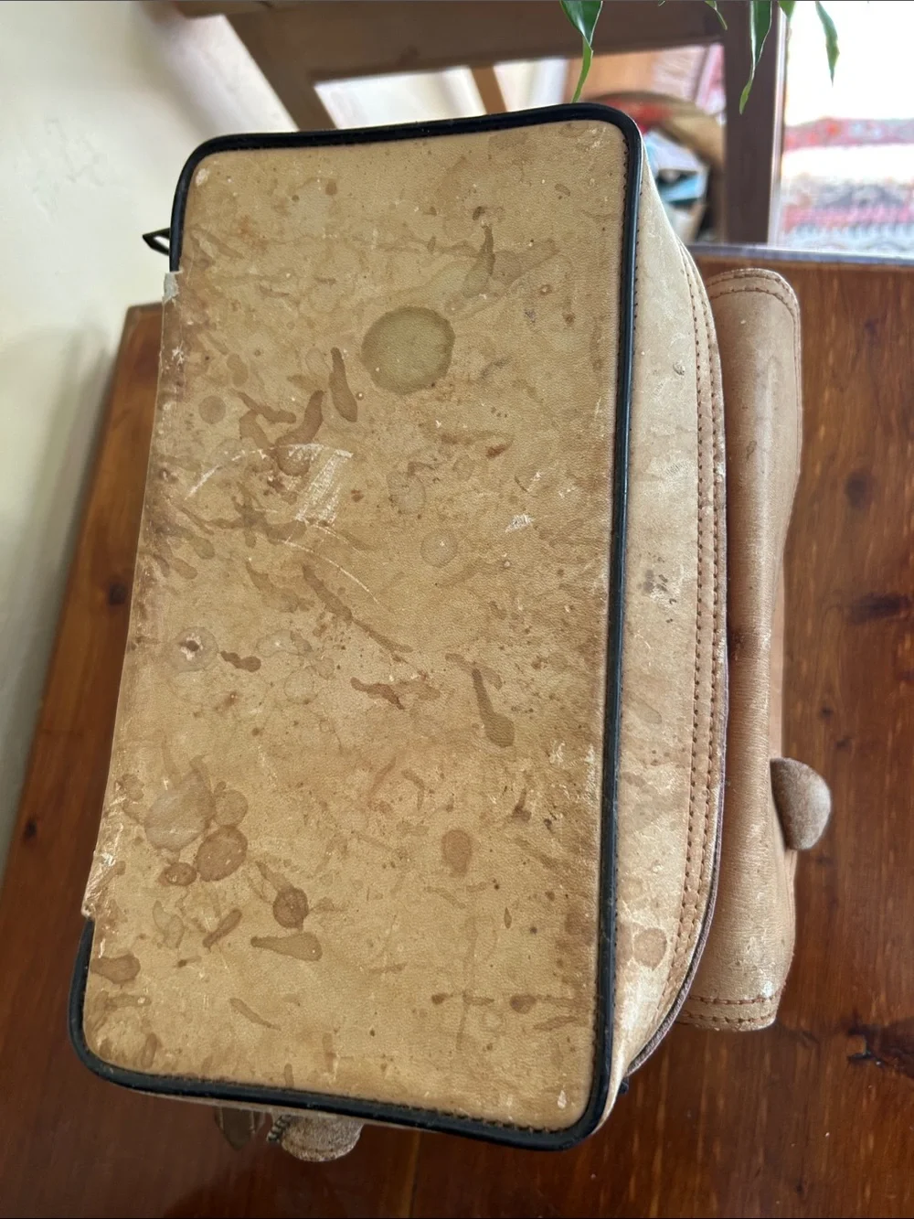 Vintage Perrin The Sportsman 502 Tan Leather Camera Messenger Bag w/ Patina